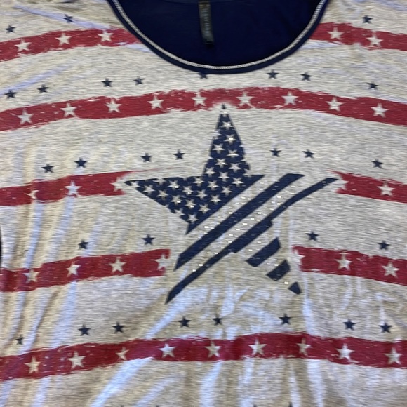 Skinny Minnie Stars & Stripes Blouse Large - Picture 2 of 6
